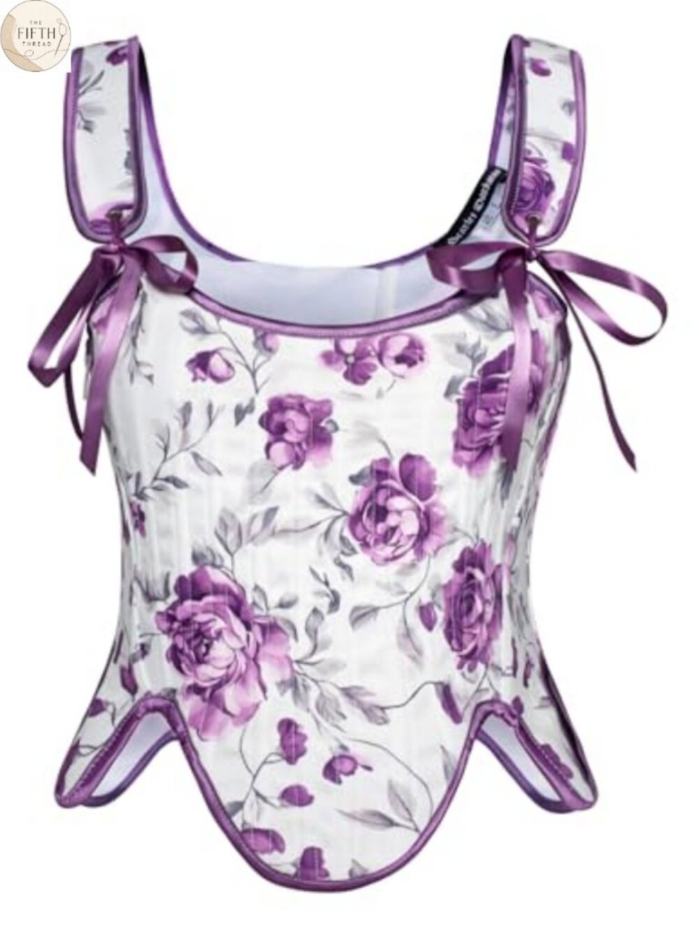 Lace Up Corset Top Women's Floral Bustier Renaissance Crop
